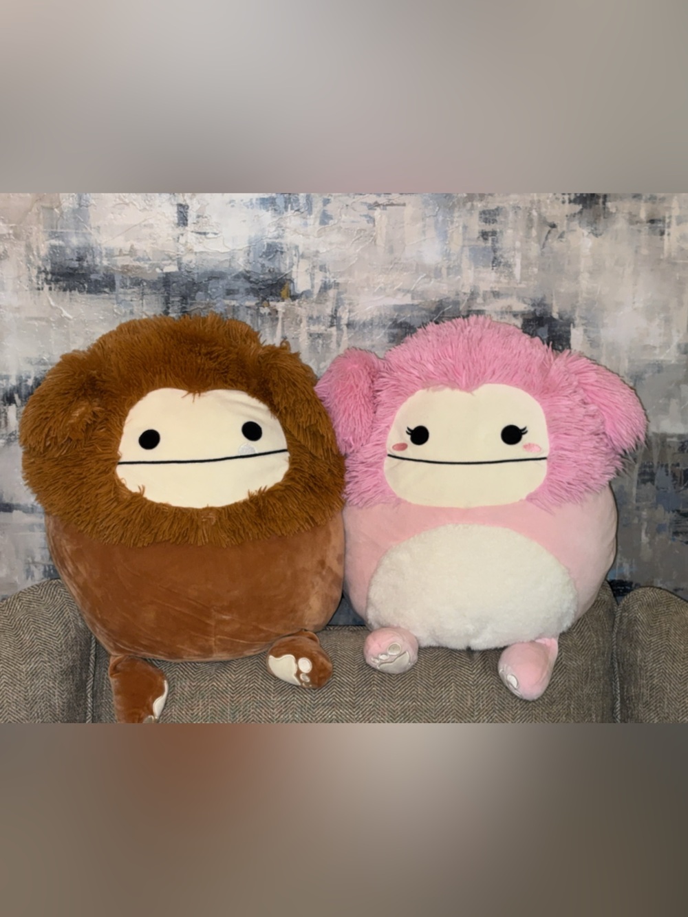 2 Rare HTF Squishmallows Kelly Toys 16” Brina Pink Big Foot Benny Brown Big Foot